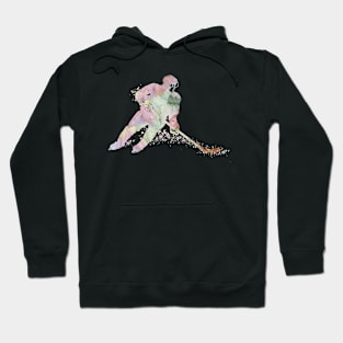 Girl Ice Hockey Player Watercolor Sport Gift Hoodie